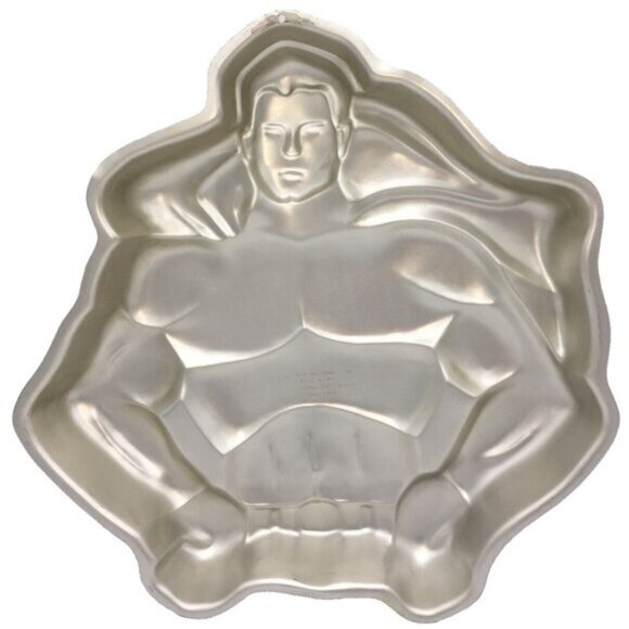 Superman DC Comics Birthday Party Cake Pan Wilton 502-1212 Instructions Vintage - Picture 1 of 12